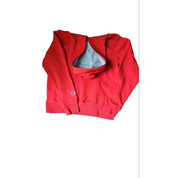 Champion Youth Boys Hooded Pullover Embroidered Sweatshirt Sweater Red Sz Large - Picture 3 of 6